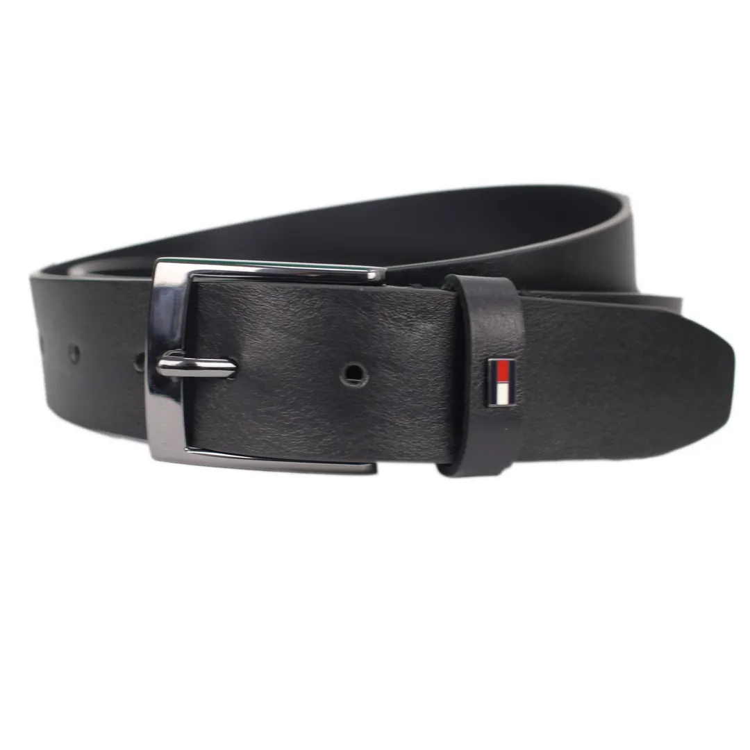 Tommy Hilfiger Herren Gürtel Ledergürtel schwarz AM0AM12547 BDS black