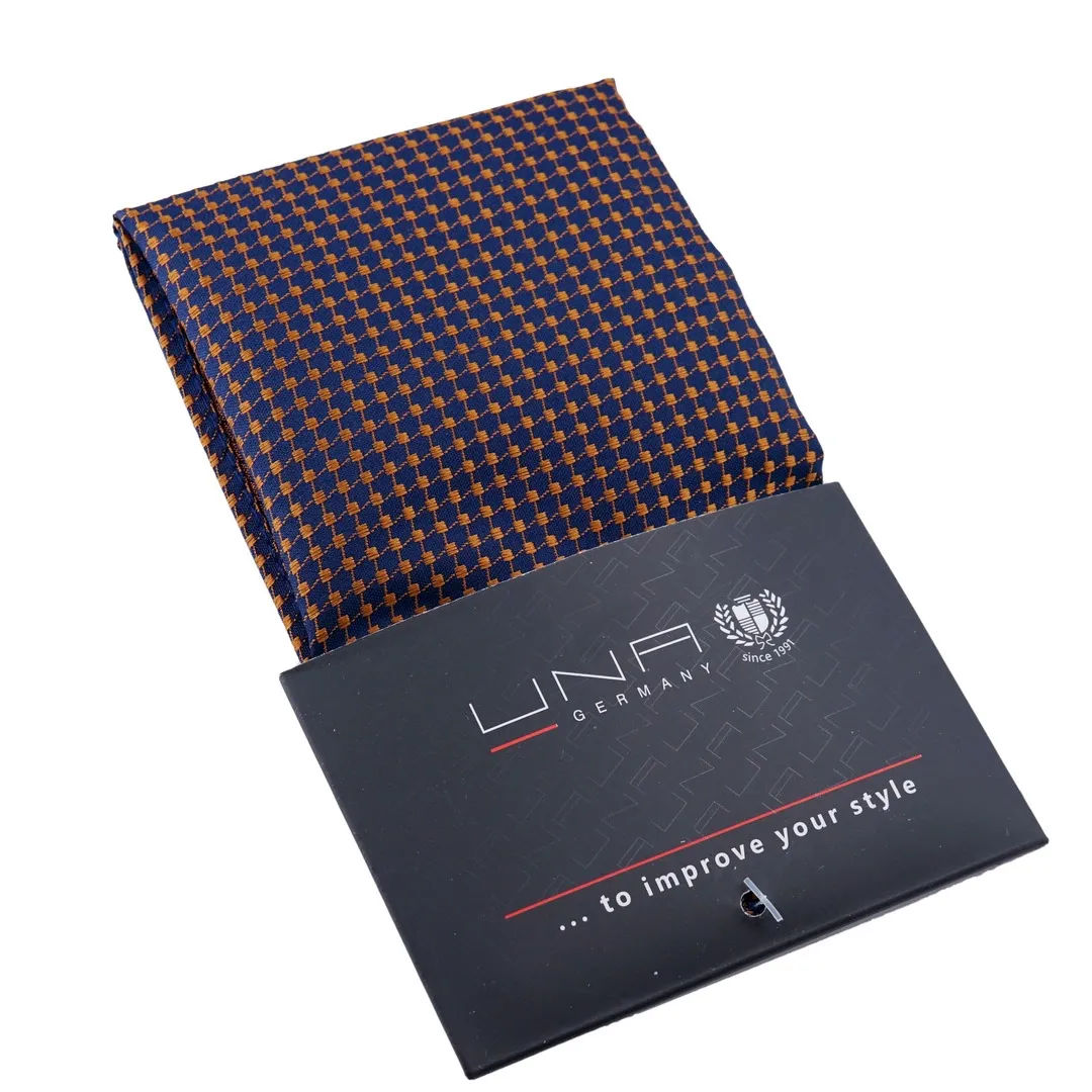 UNA Einstecktuch Quattro orange blau gemustert 81079127