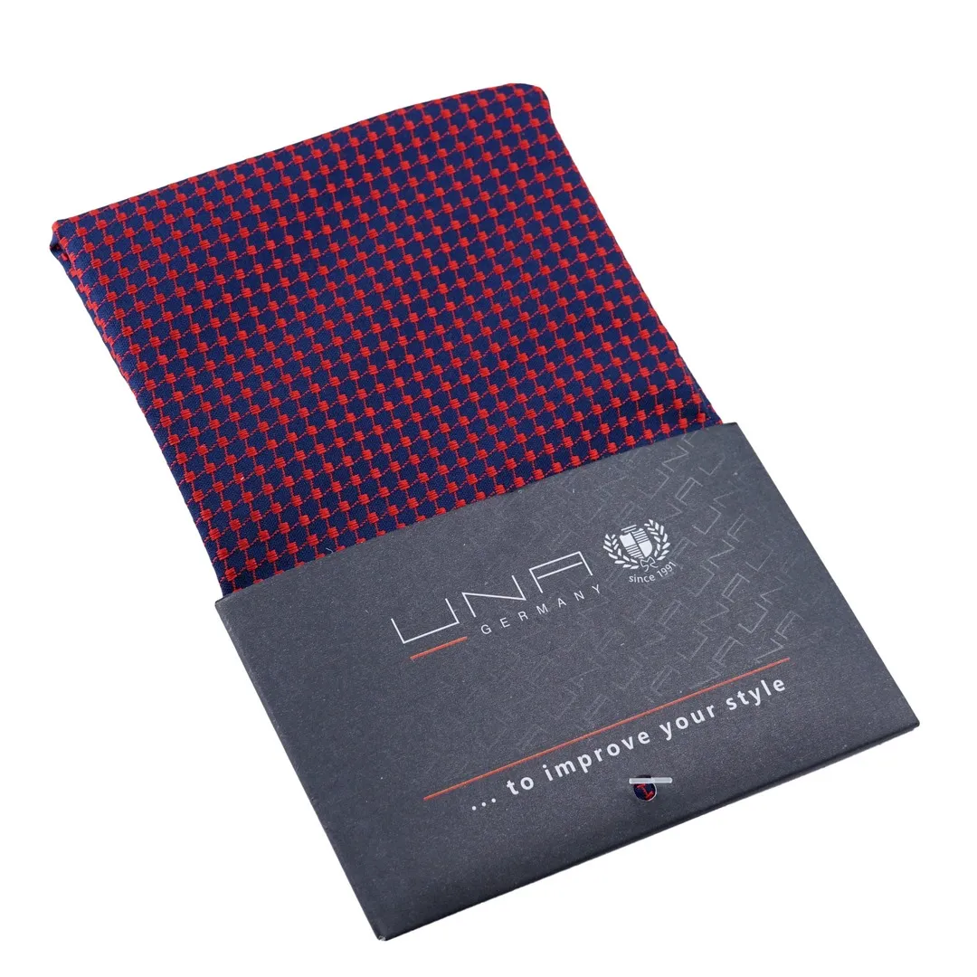 UNA Einstecktuch Quattro rot blau gemustert 81079145