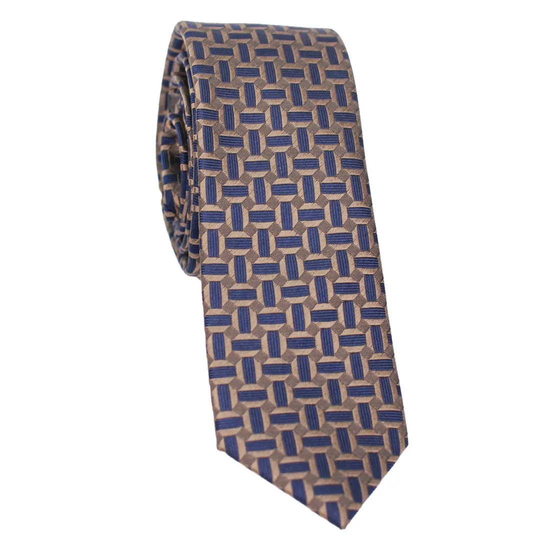 UNA Slim Krawatte Scalo mehrfarbig gemustert 44325885 blau braun