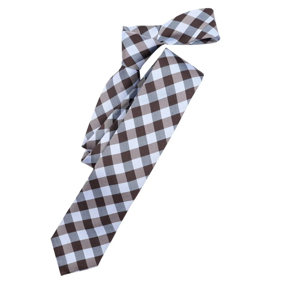 Venti Herren Slim Krawatte blau kariert 152224400 102