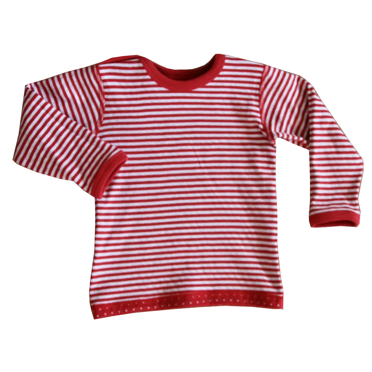 Leela Cotton Wendelangarmshirt Pünktchen rot-weiss