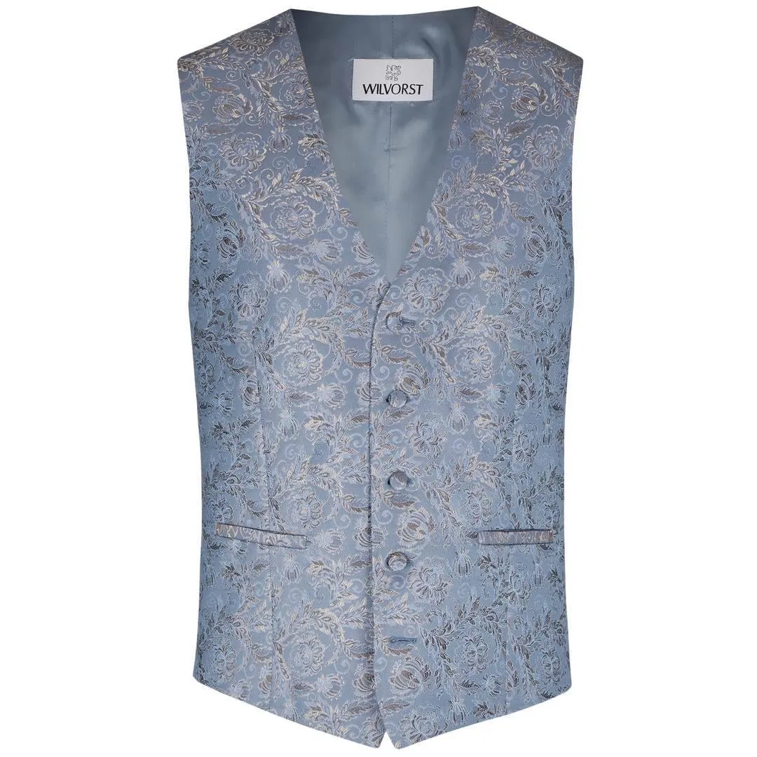 Wilvorst Weste Hochzeitsanzug After Six blau Paisley Muster 417117 87 038