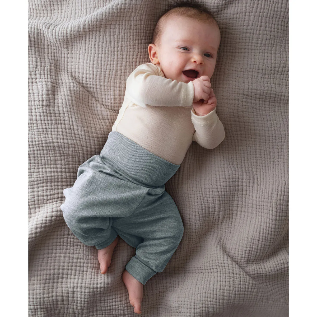 Engel Natur Baby Hose lang mit Nabelbund Wolle Seide