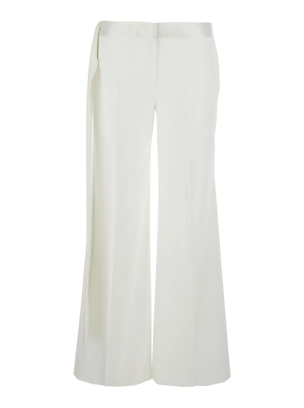 Weiße Hose "New Gigi" mit Gürteldetail aus Schurwollmischung Damen