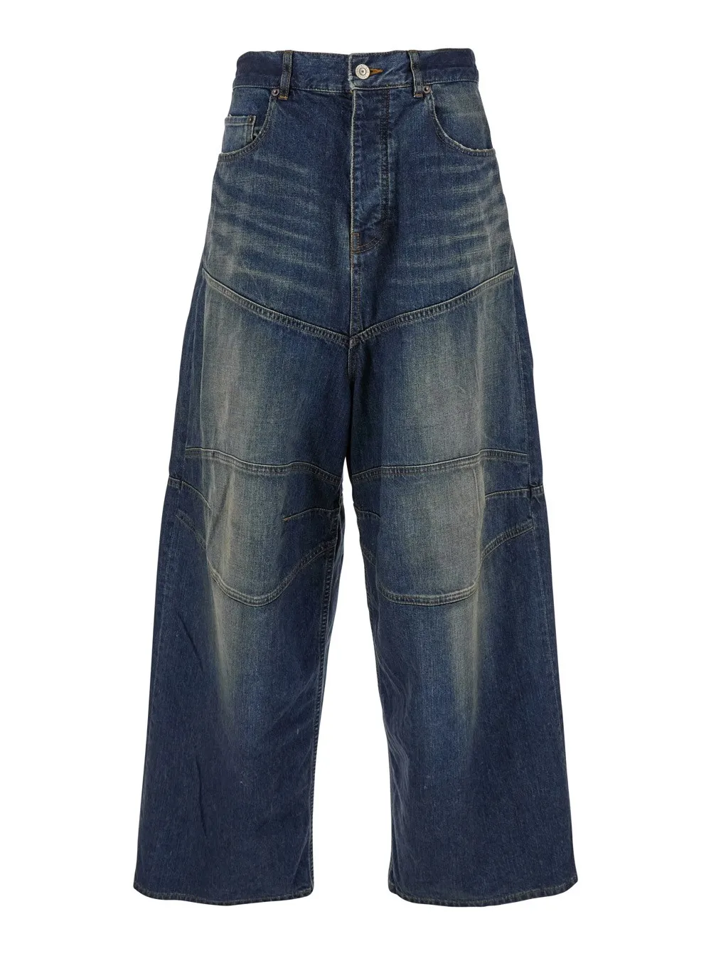 Blaue Five-Pocket-Jeans mit verwaschenem Effekt aus Denim Herren