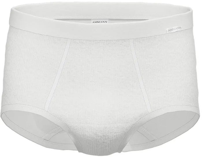 AMMANN Organic 433 Doppelripp Long Slip mit Eingriff weiß