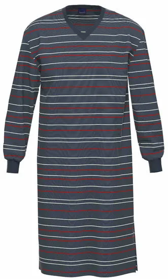 AMMANN Organic Barcelona Nachthemd lang V Hals nightblue