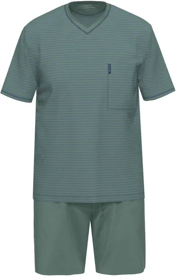 AMMANN Organic Extra Light Schlafanzug kurz V Hals north atlantic