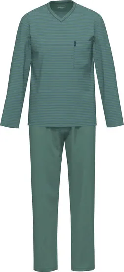 AMMANN Organic Extra Light Schlafanzug lang V Hals north atlantic