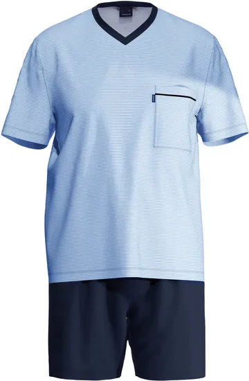 AMMANN Organic Melange Schlafanzug kurz hellblaumelange