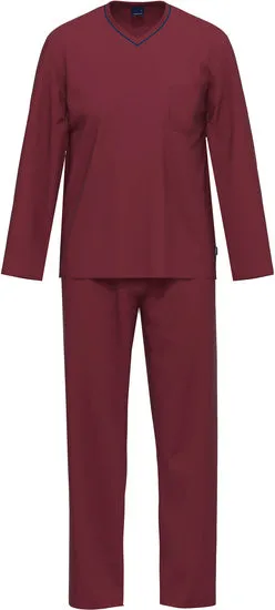 AMMANN Organic Pure Schlafanzug lang V Hals merlot