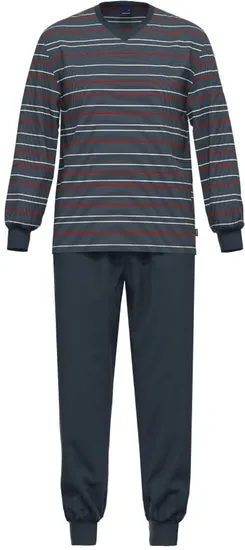 AMMANN Schlafanzug lang, V-Ausschnitt, nightblue