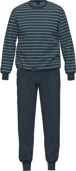 AMMANN Terry Stellar Frottee Schlafanzug lang Rundhals stellar