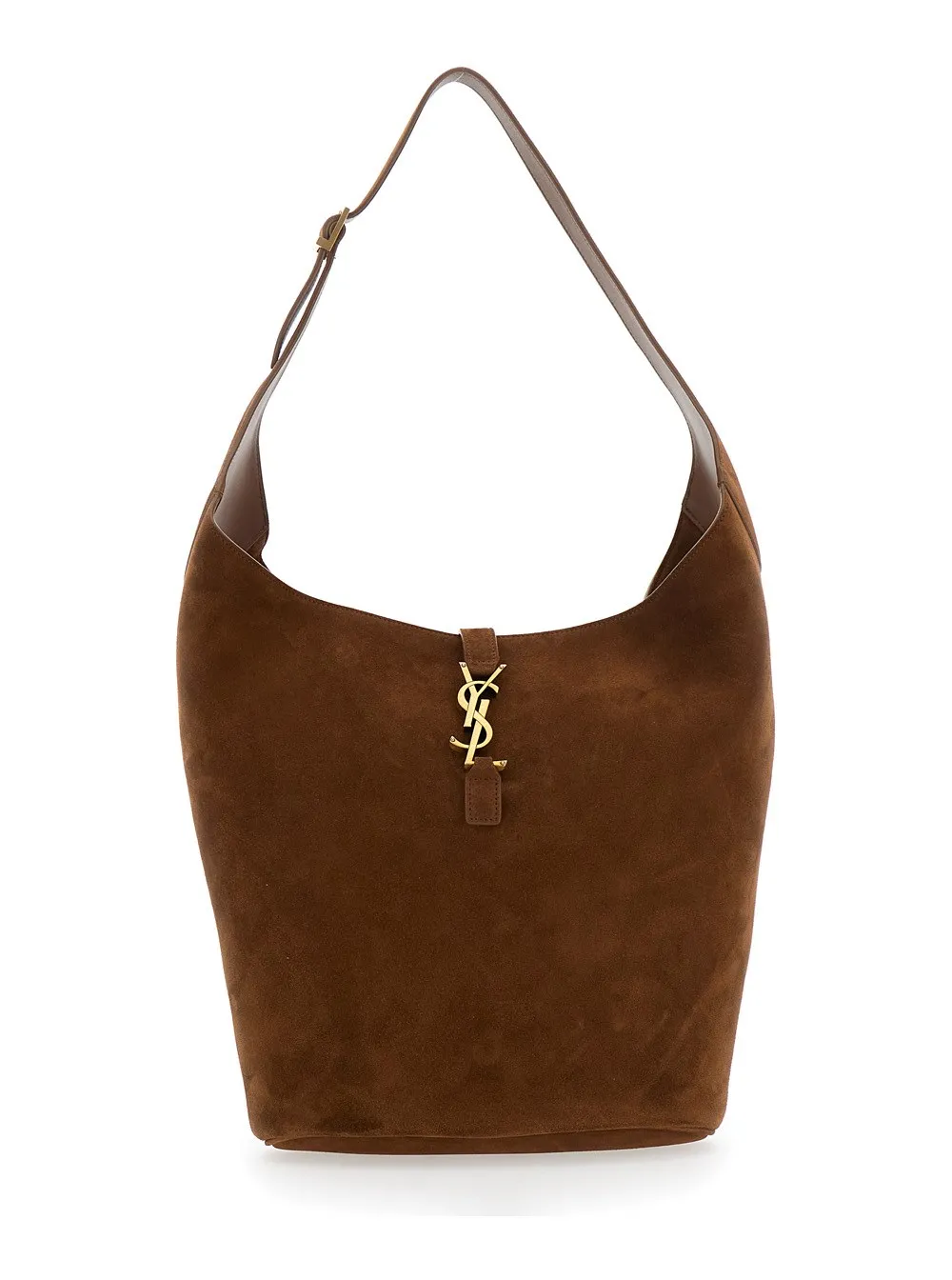 Braune Umhängetasche "Le 5 à 7" mit Hakenverschluss mit Cassandre aus weichem Leder Damen