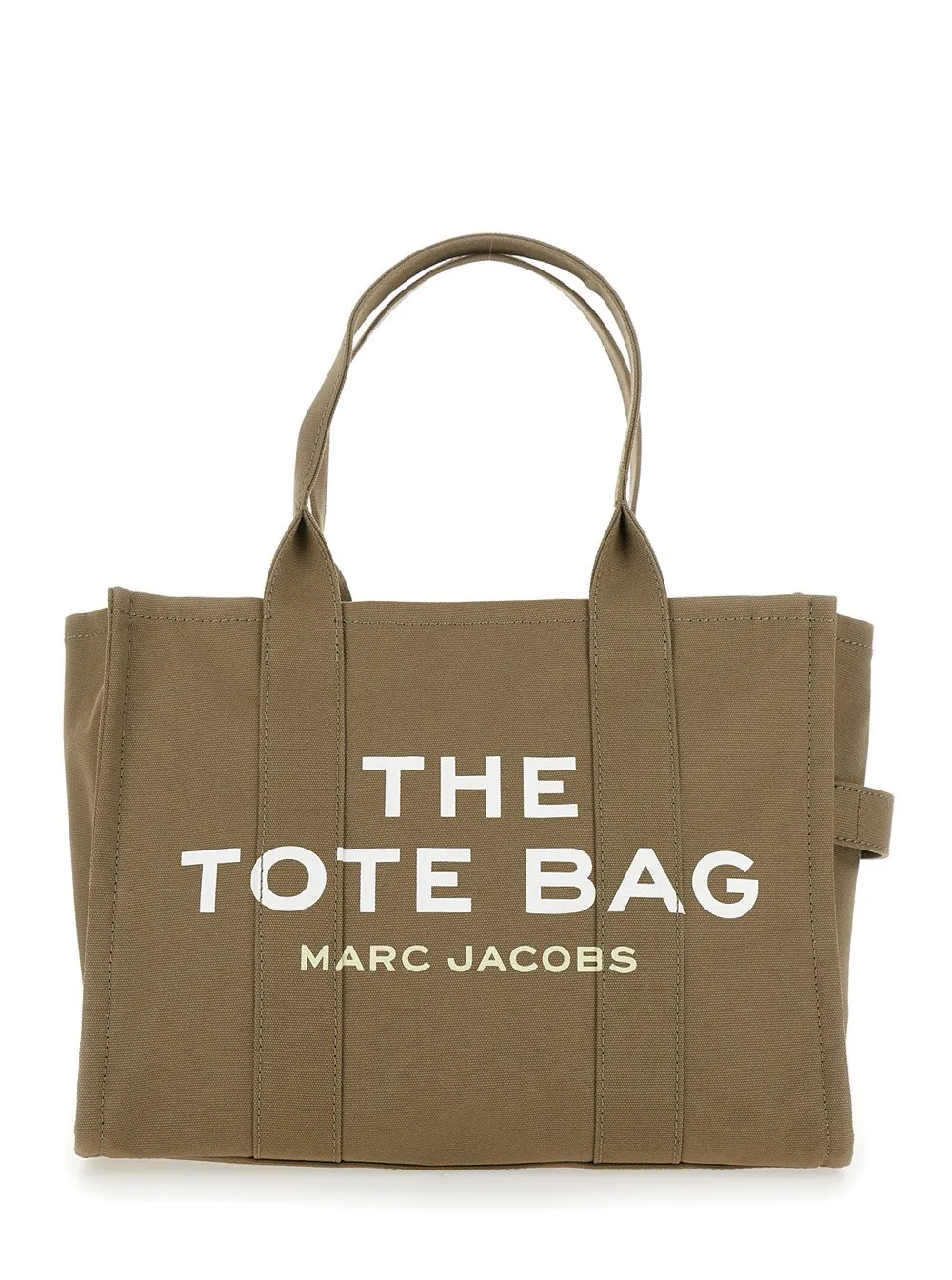 Grüne Tote Bag "The Large Tote" mit kontrastierendem Logodruck aus Baumwolle Schwarz Damen
