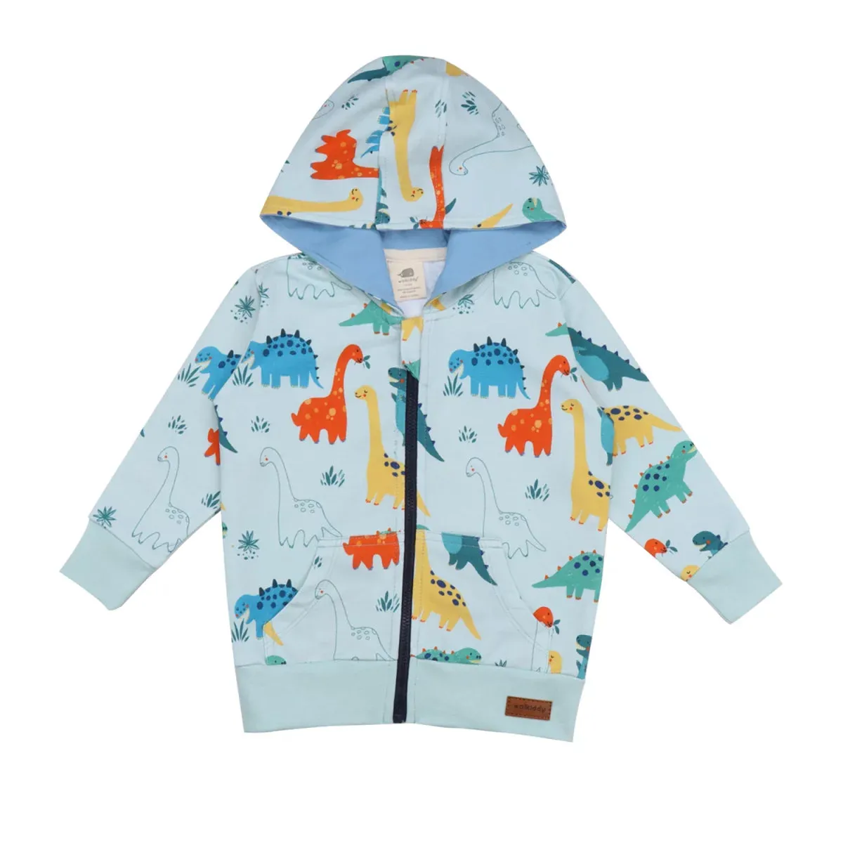 Walkiddy Sweatjacke Baby Dinosaurier hellblau