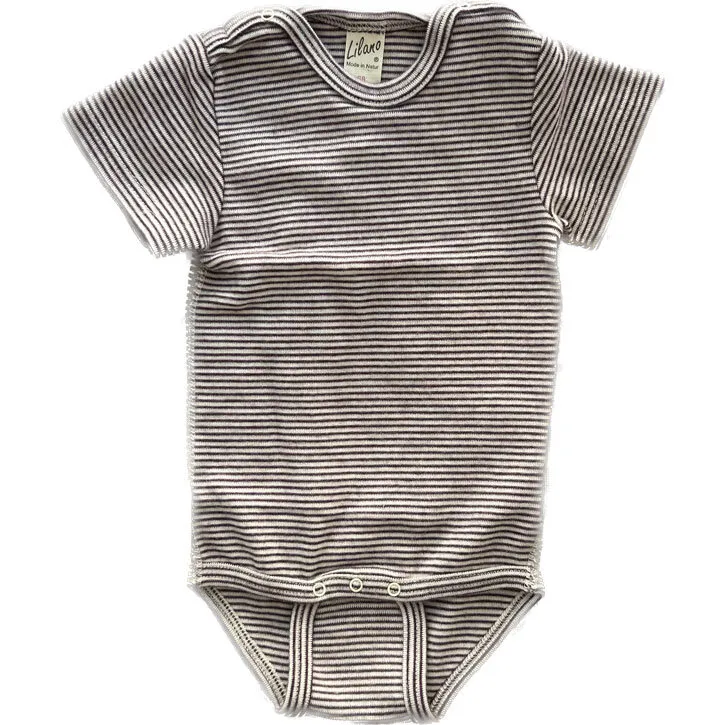 Lilano Body kurzarm aus Wolle kbT/Seide ringel