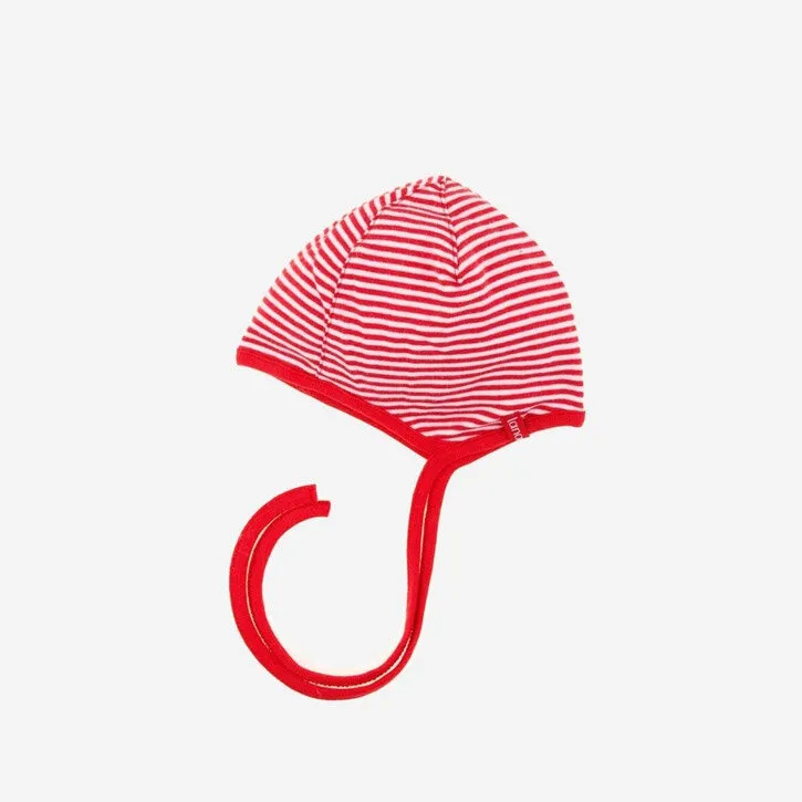 Lana Häubchen Finn 38/40 tomate/natur 100 % kbA Baumwolle