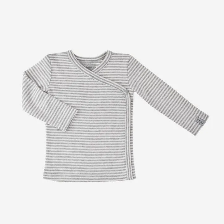 Lana Wickelshirt Finn 74/80 graumelange/natur 100 % kbA Baumwolle