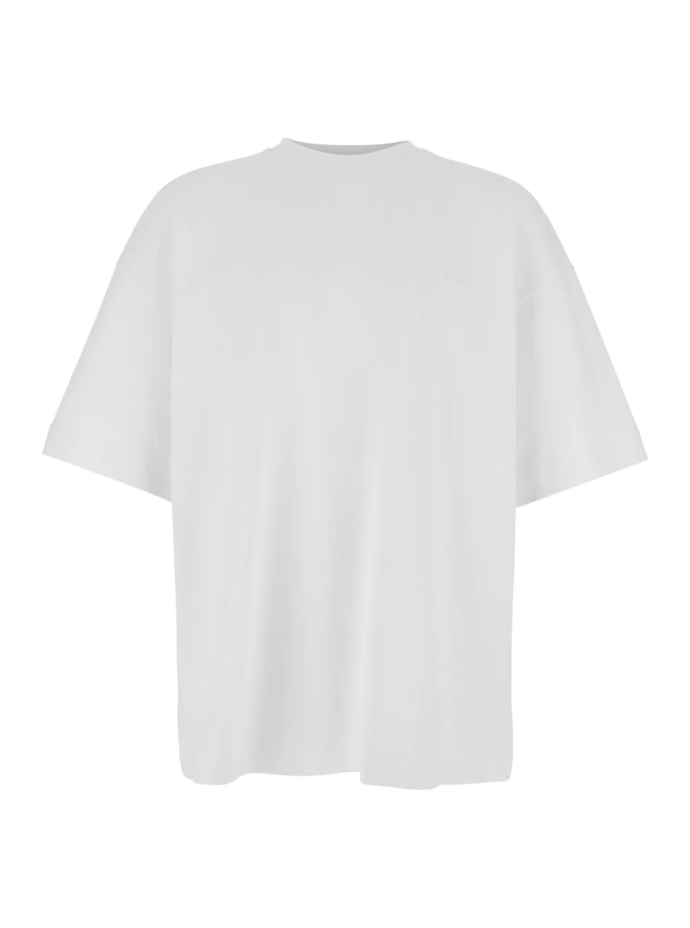 Weißes T-Shirt mit Ton-in-Ton-Logo auf der Vorderseite aus Baumwolle Herren