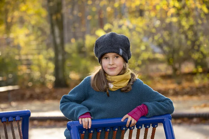 Pickapooh Stulpen aus feiner Wolle/Seide uni