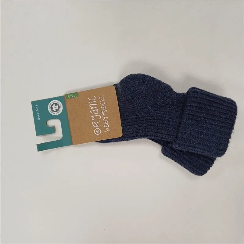 bls Baby Umschlag Socke 17/18 marine aus Bio Baumwolle/Kaschmir GOTS