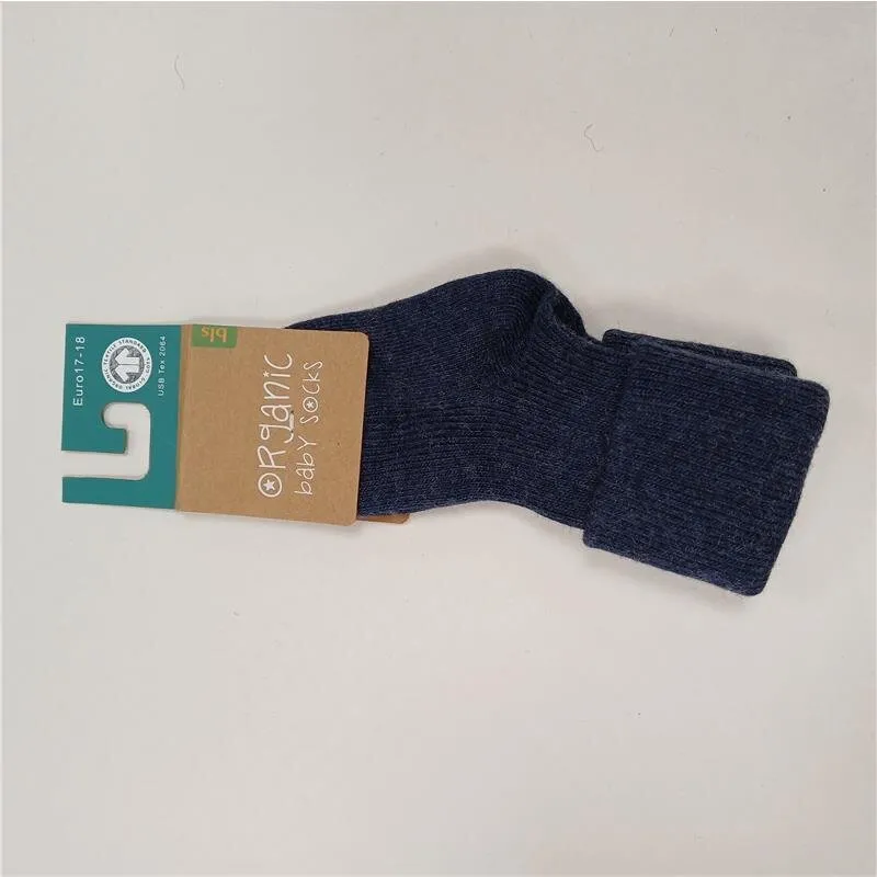 bls Feine Baby Umschlag Socke 15/16 marine aus Bio Baumwolle/Kaschmir GOTS