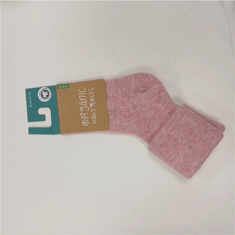 bls Feine Baby Umschlag Socke 17/18 rose aus Bio Baumwolle/Kaschmir GOTS