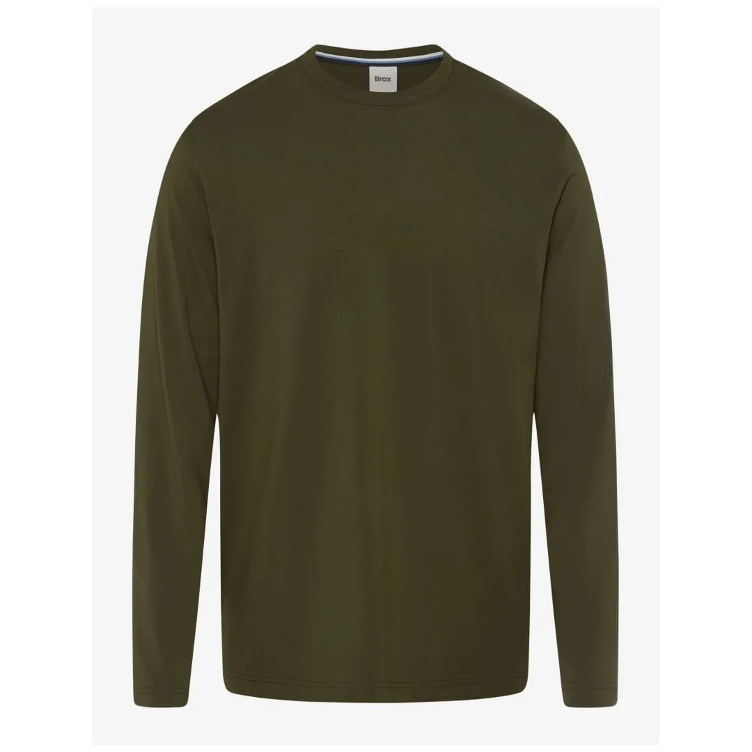 Brax Herren Langarmshirt Style Timon grün 274418 70819200 34 olive