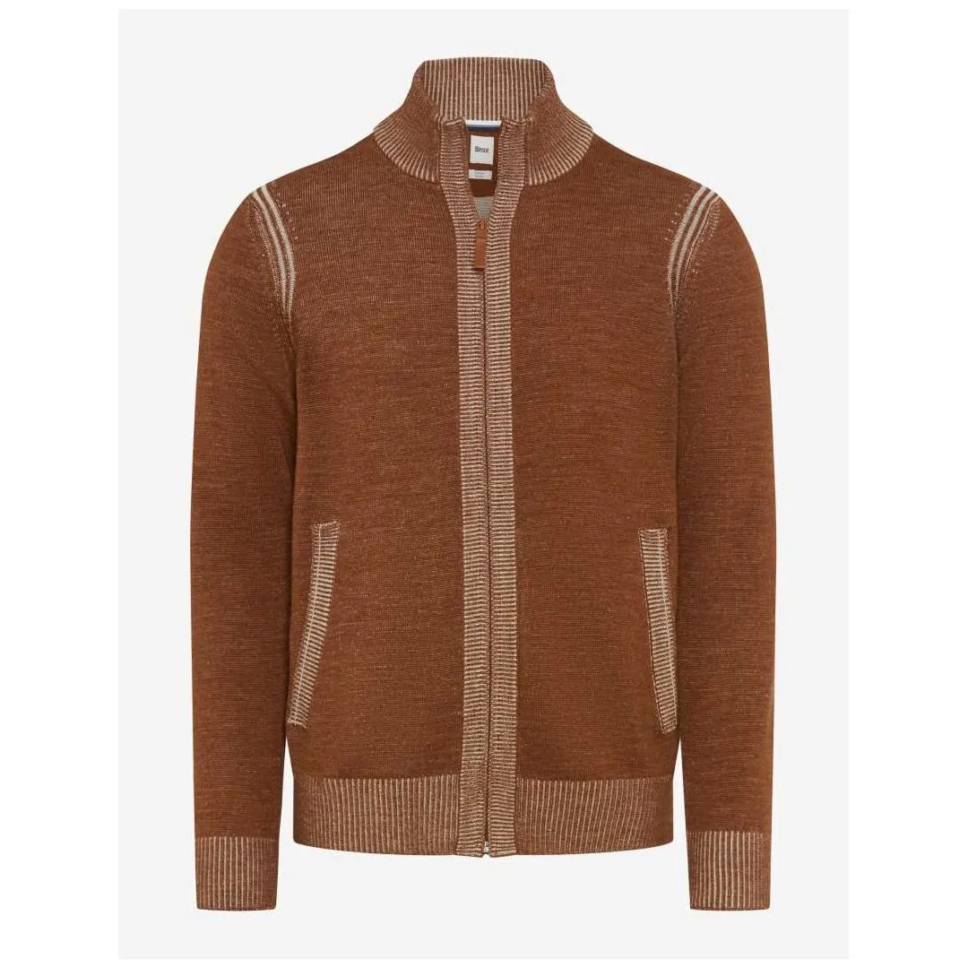 Brax Herren Strickjacke Style Jake braun 212067 70130200 54 toffee