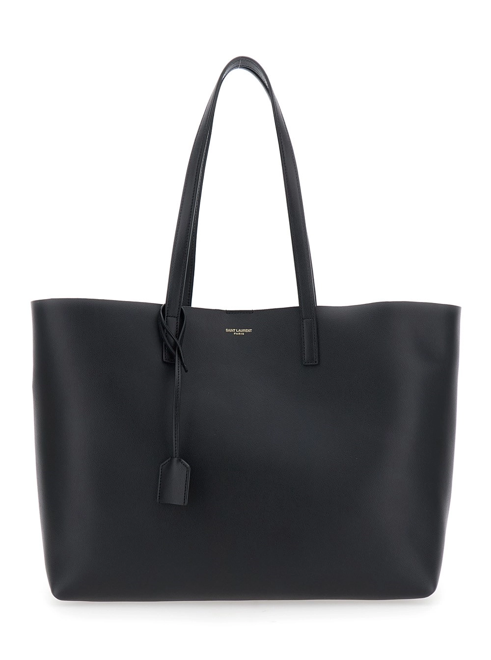 Trage-Schopper-Tasche aus Leder in Schwarz mit Logo-Druck