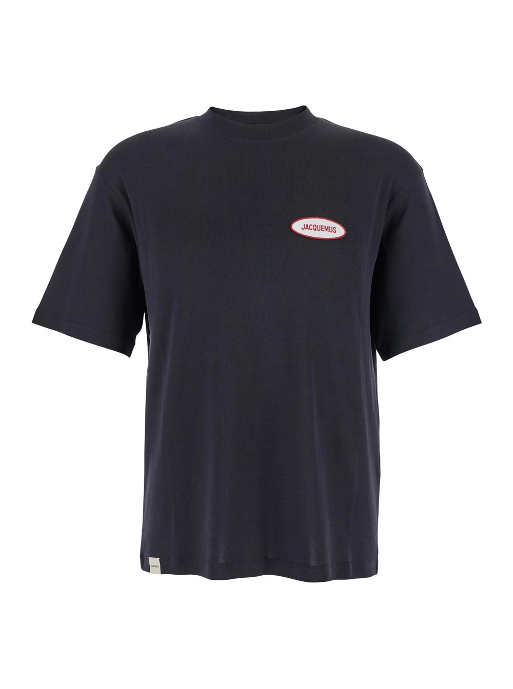 T-Shirt "Le T-Shirt Stazione" für Herren aus Baumwolljersey in Blau mit Rundhalsausschnitt und Logo-Aufnäher vorne