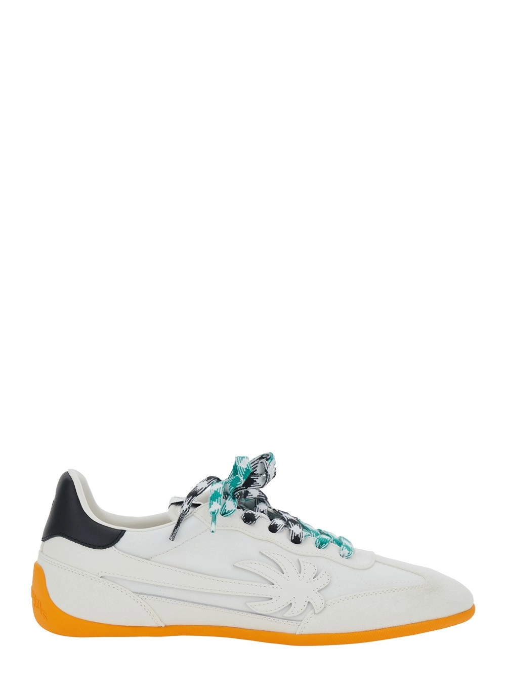 Weiße Low-Top-Sneakers "Pa 5" mit Logoaufnäher auf der Zunge und kontrastfarbenem Absatz mit Logo aus Leder Herren