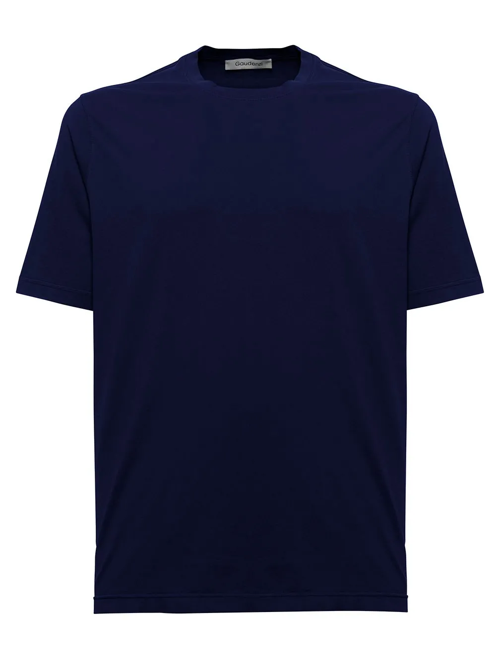 Blau Baumwolle T-Shirt mit Crew-Ausschnitt