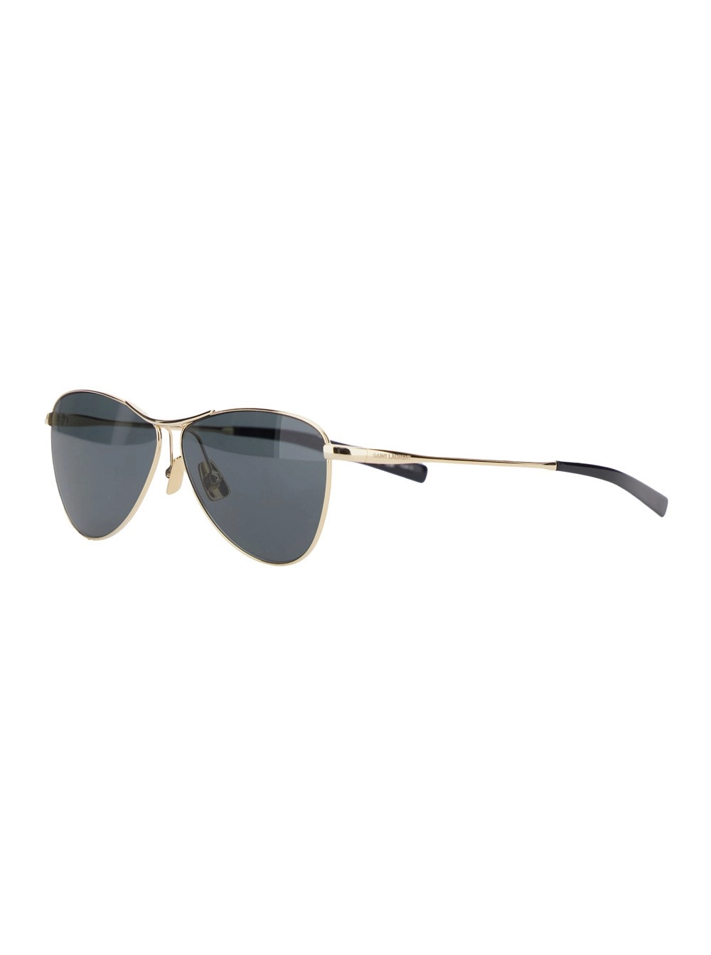 Goldfarbene Sonnenbrille mit eingraviertem Logo aus Metall Damen