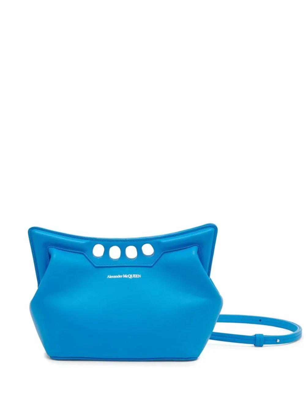 Blaue Handtasche "Peak mini" aus Leder Damen
