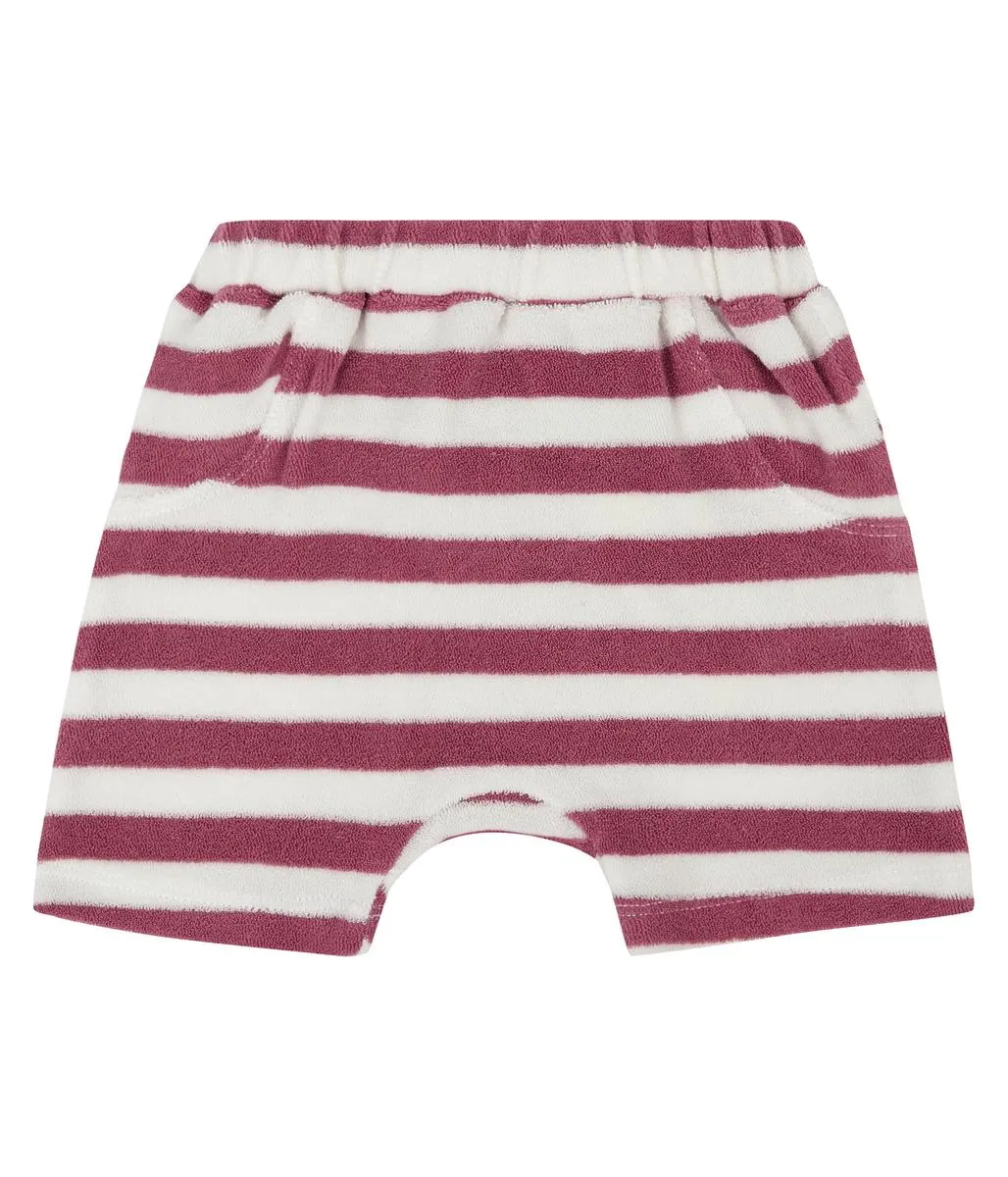 Frottee-Shorts "Emilio", rosé-gestreift, Biobaumwolle