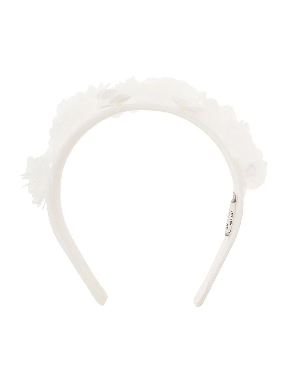 Weißes Stirnband mit 3D-Blumen aus Stretch-Baumwolle Mädchen