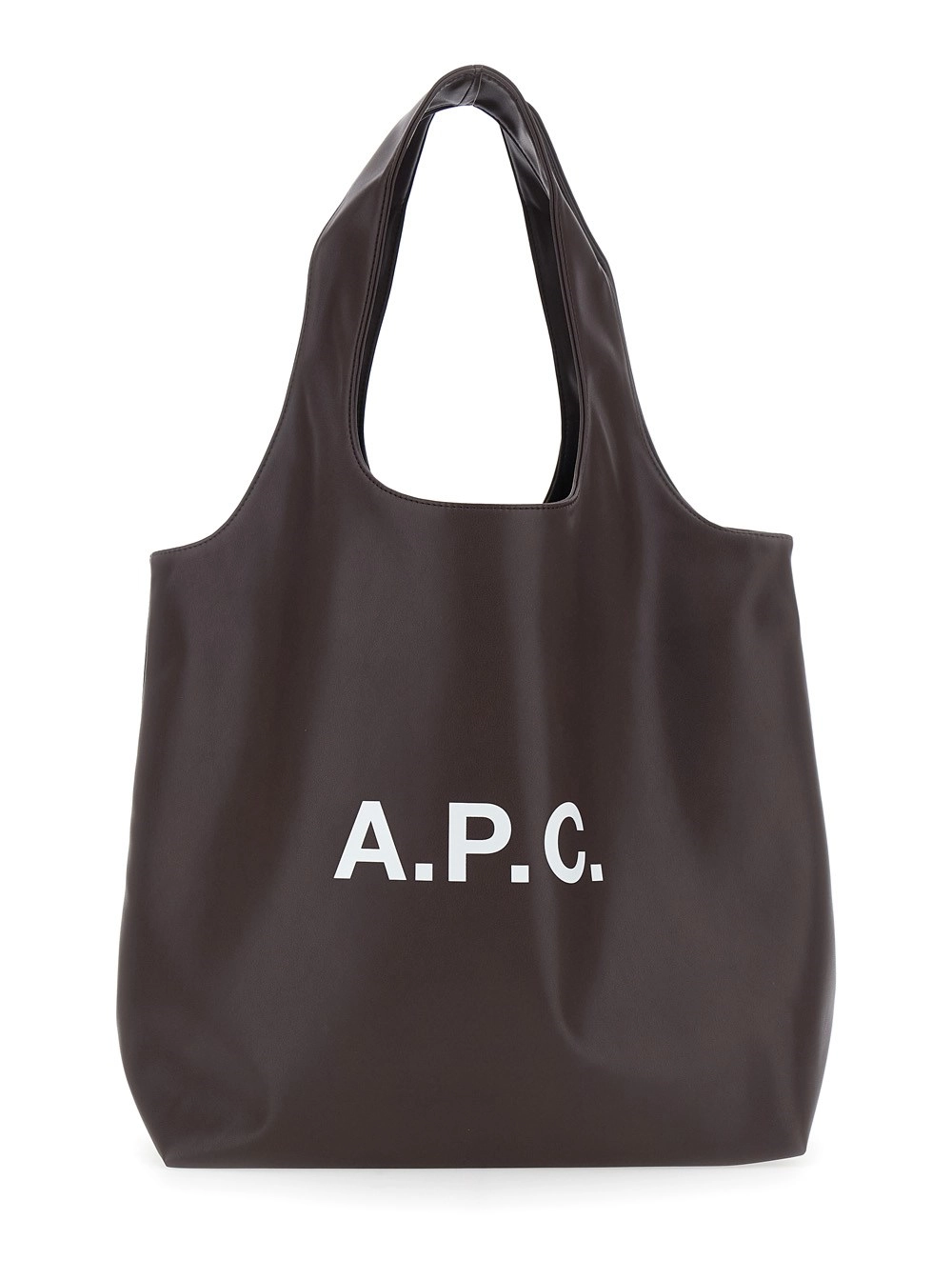 Braune Tote Bag "Ninon" mit Logodruck aus Kunstleder Damen