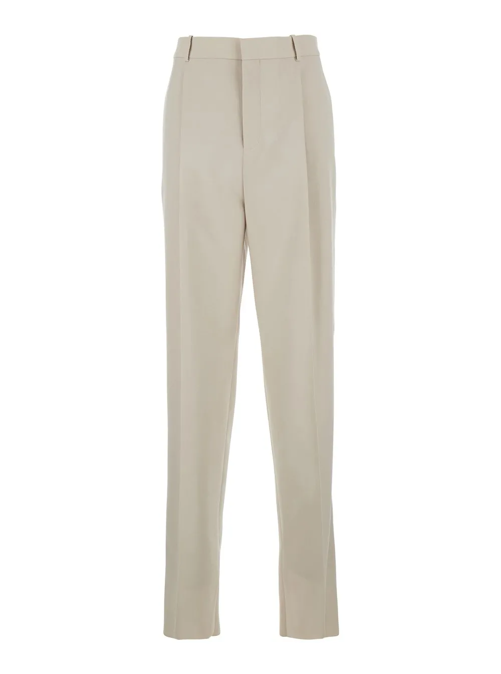 Beige Hose mit Gürtelschlaufen aus Wolle Herren