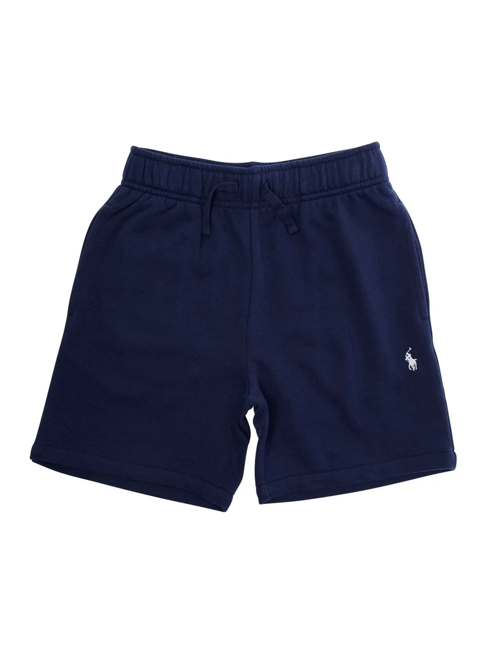 Blaue Shorts mit elastischem Kordelzug in der Taille und Pony-Stickerei vorne aus Baumwollmischung Jungen