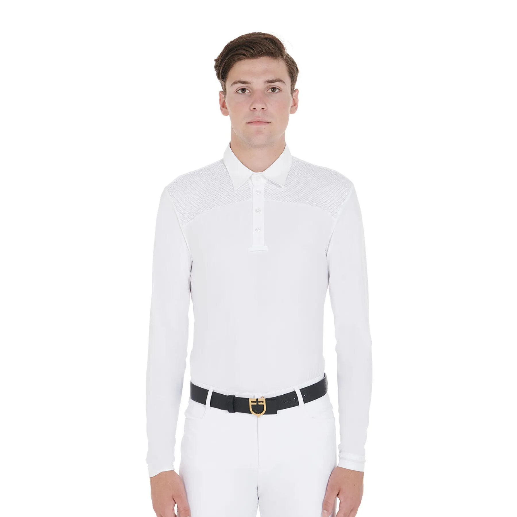 Langarmwettkampf-Poloshirt für Reiten Equestro