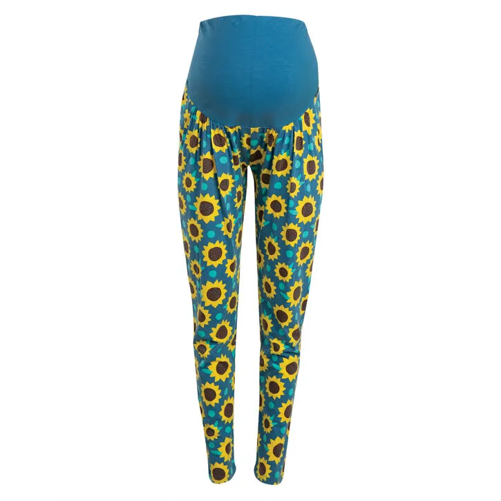 Frugi Parsnip Hareem Hose Steely Blue Sunflowers