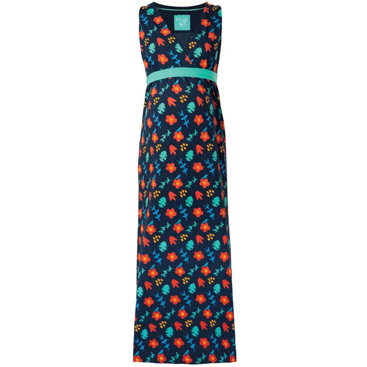 Frugi Summer Maxi Kleid Indigo Floral