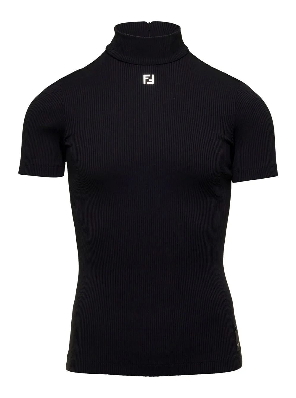 Schwarzer Rollkragen aus Techno-Stoff Stretch Herren