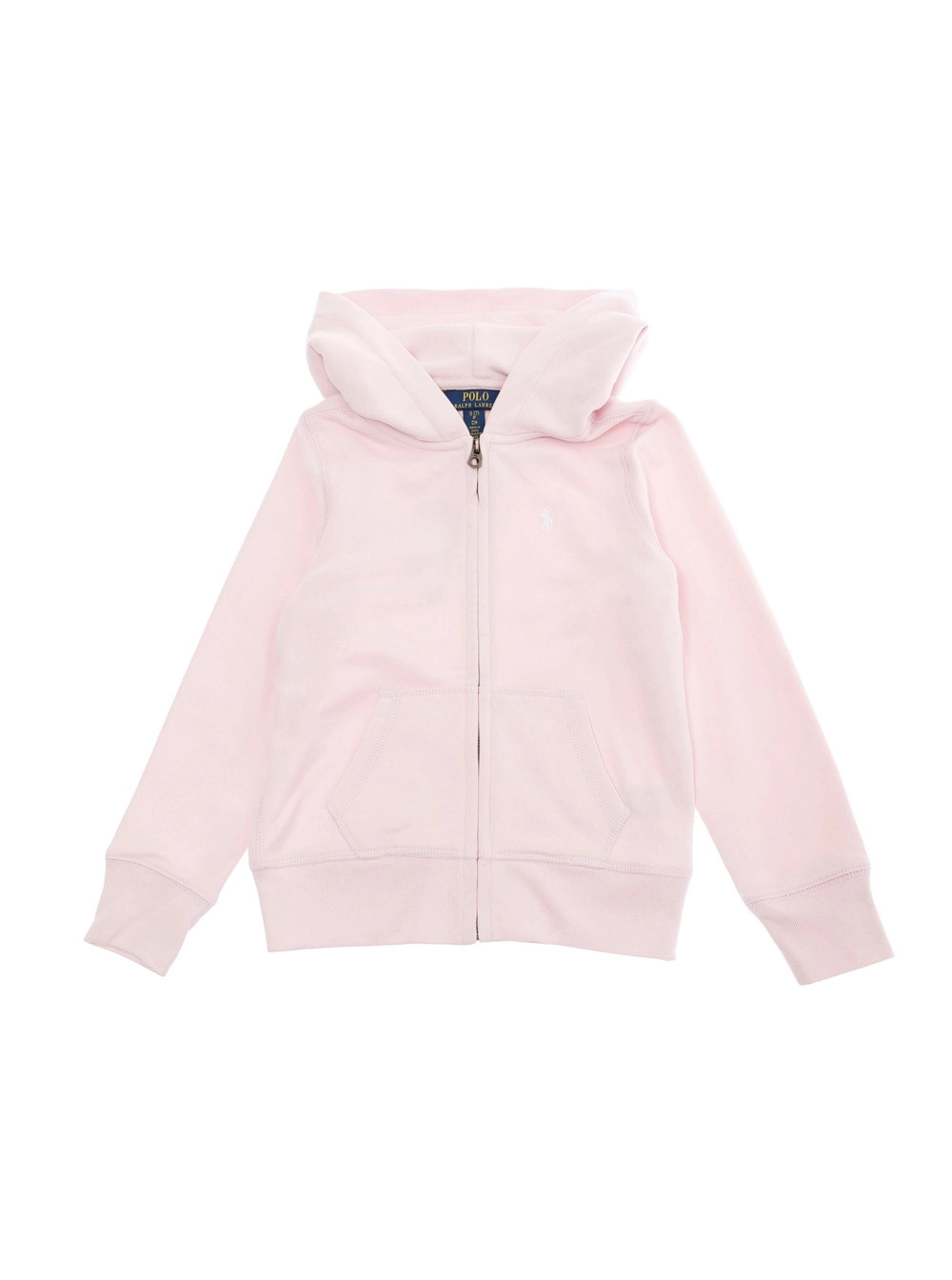 Rosa Sweatshirt mit fester Kapuze und Reißverschluss vorne aus Baumwolle Mädchen