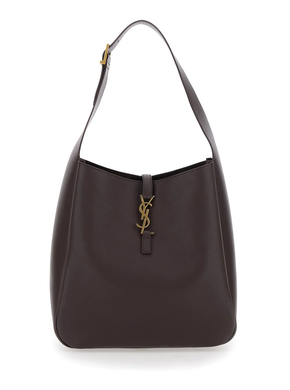 Umhängetasche "Le 5 à 7 Big" für Damen aus Glattleder in Braun mit Cassandre-Detail