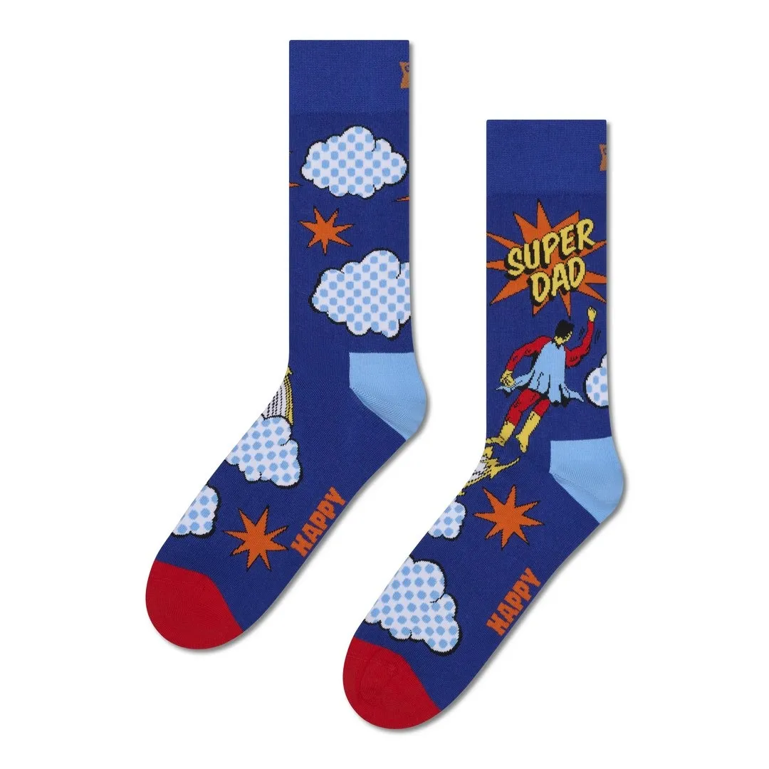 Happy Socks Socken Flying Super Dad blau P003788 blue