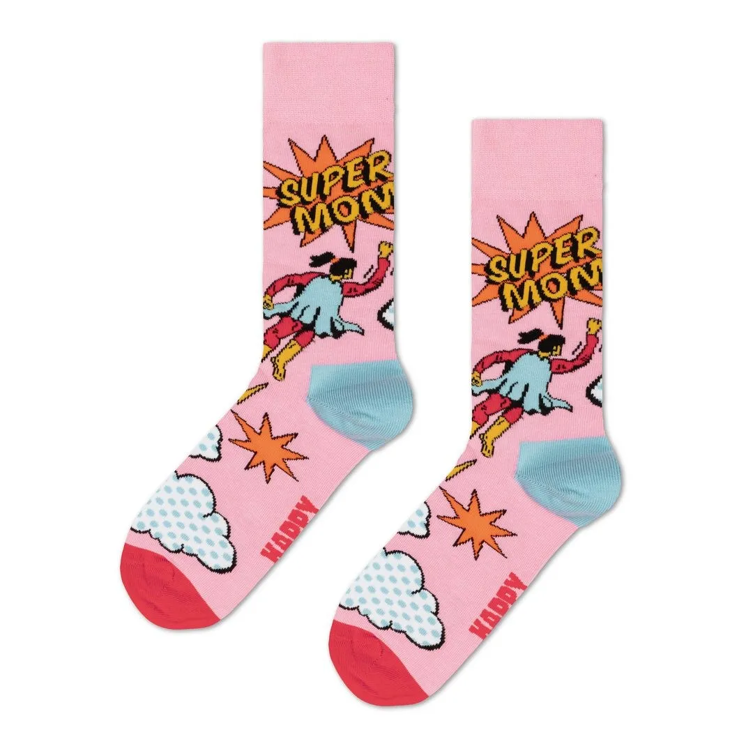 Happy Socks Socken Flying Super Mom pink P005317 2700